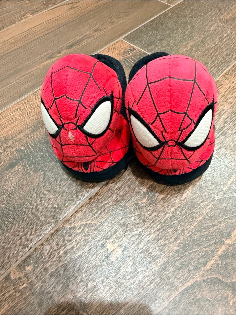 Spiderman Red Plush Kids Slippers
